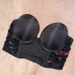 La SENZA Black Strapless Bra with Gold Accents